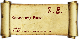 Konecsny Emma névjegykártya